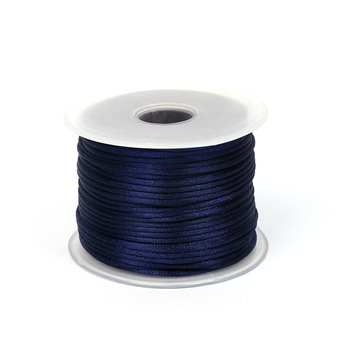 Атлас думалоқ шнур — 2 мм, кўк рангда, 50 метрли ўров