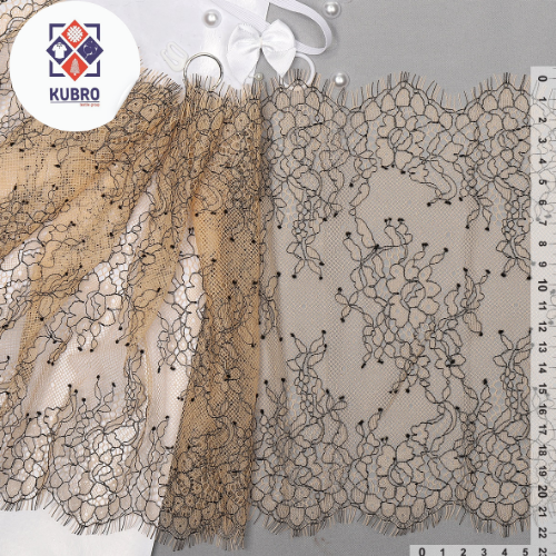 Кружева "реснички", эни 220мм, ранги №3 экрю, қадоғи 15м (ҳар бири 3м дан).