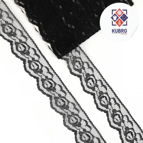 Трикотаж кружево – 28 мм, қора ранг, 9 м