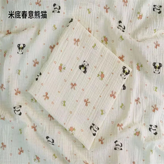 Болалар маҳсулотлари ва ётоқ жиҳозлари учун мўлжалланган 100% пахтадан тайёрланган икки қатламли муслин (газли) материал — рақамли босмага эга, юмшоқ, чўзиладиган ва майин поплин мато