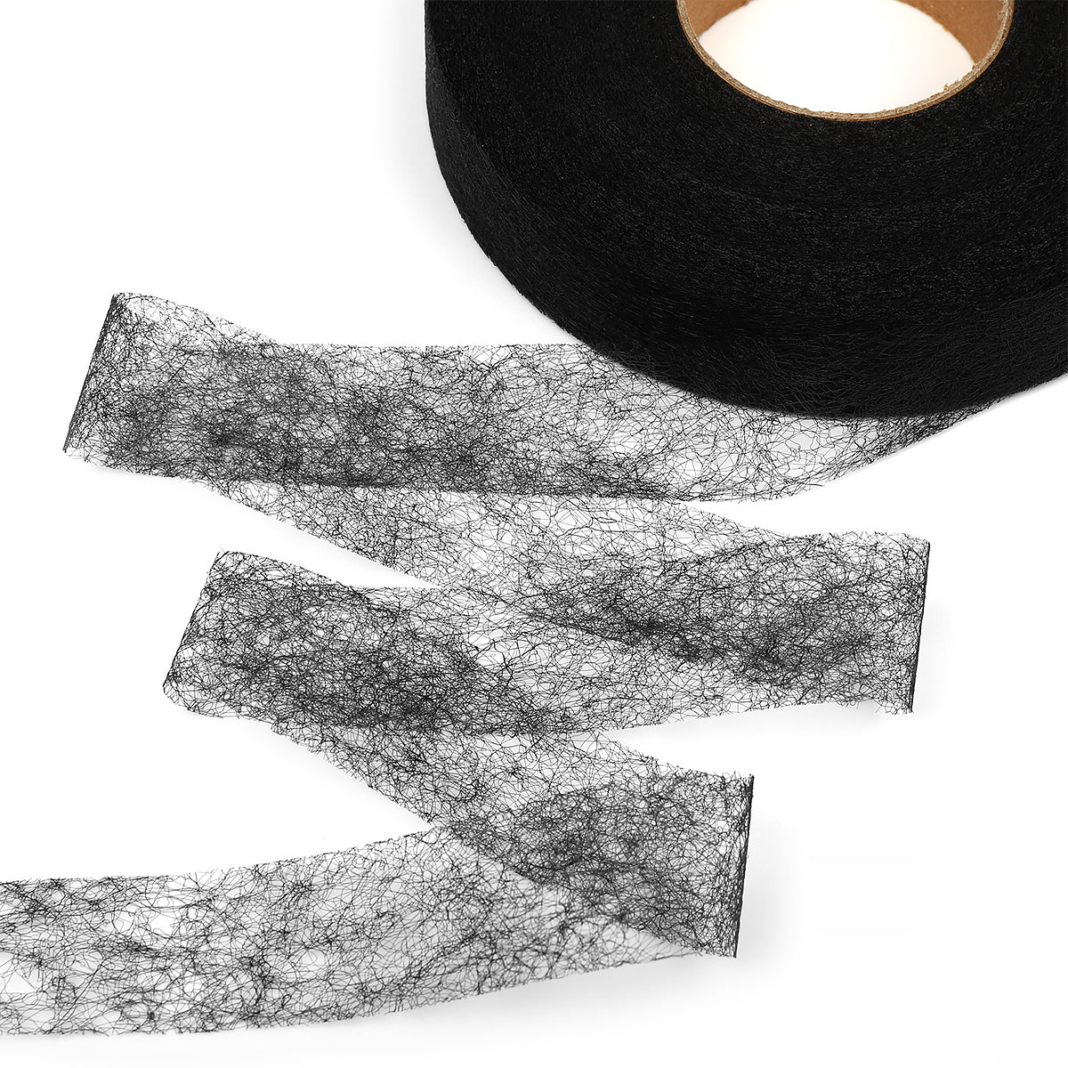 Паутинка KUBRO TEXTILE, 25мм, индивидуал қадоқда, қора ранг, 23 г/м², рулони 100м.