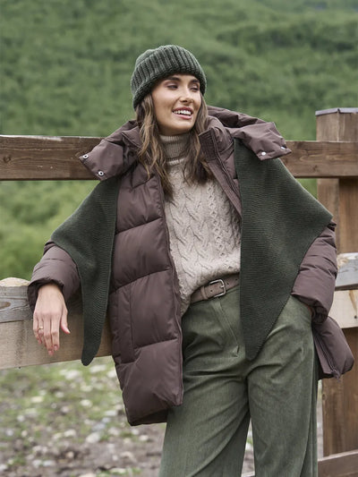 Қишки капюшонли оверсайз куртка