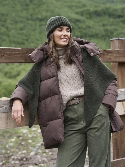 Қишки капюшонли оверсайз куртка