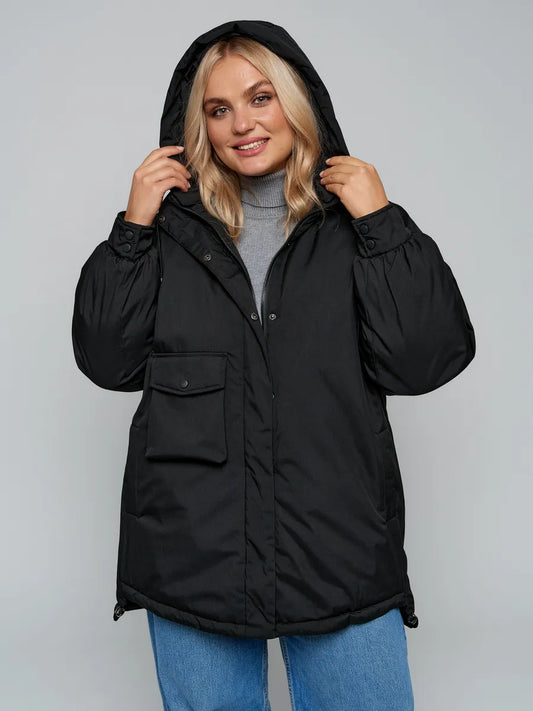 Аёллар учун катта ўлчамдаги қишки оверсайз куртка