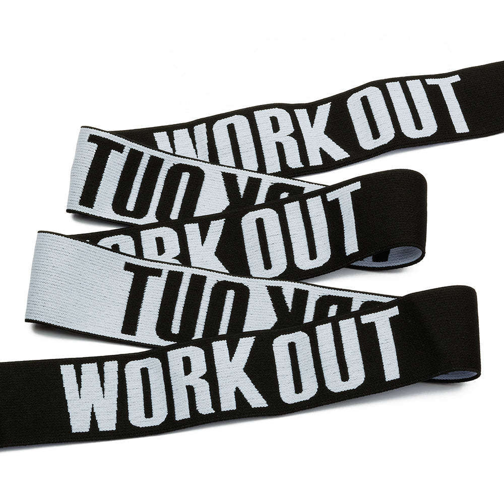 Тўқилган юмшоқ резинка WORK OUT, эни 40мм, қадоғи 25м.