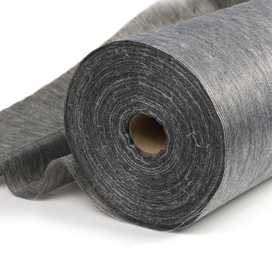 Флис KUBRO TEXTILE, клеевая точка ПА, прошит нитками, 44 г/м², серый, ширина 90 см, рулон 100 м.