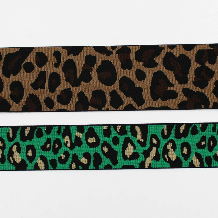 Махсус 4 см 6 см кенг юмшоқ нейлон спандех босилган леопард эластик тасма шимлар учун боксчи белбоғи