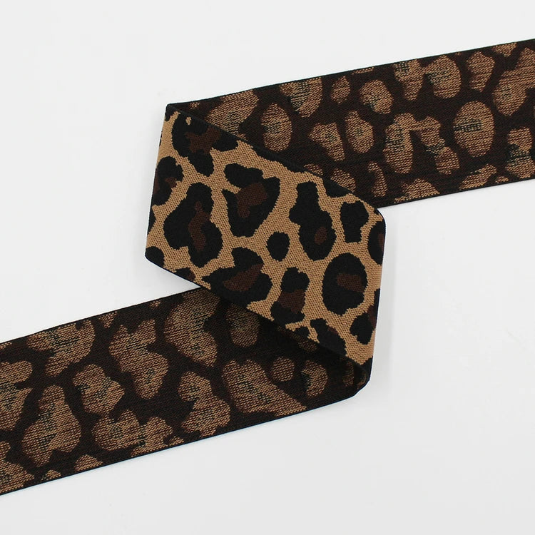 Махсус 4 см 6 см кенг юмшоқ нейлон спандех босилган леопард эластик тасма шимлар учун боксчи белбоғи