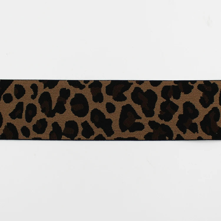 Махсус 4 см 6 см кенг юмшоқ нейлон спандех босилган леопард эластик тасма шимлар учун боксчи белбоғи