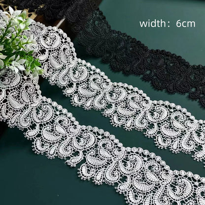 Қора дантелли трим Фабрика гипур нақшли кимёвий дантел чегараси Стол чойшаблари учун