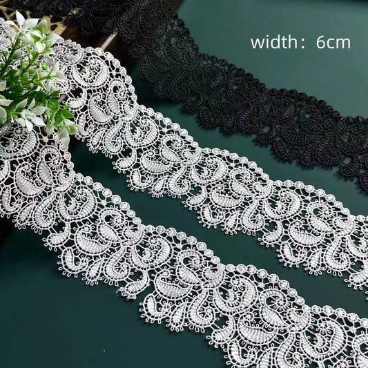 Қора дантелли трим Фабрика гипур нақшли кимёвий дантел чегараси Стол чойшаблари учун