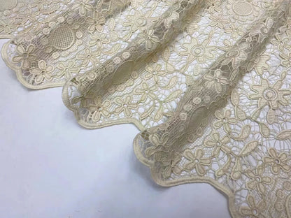 Либослар учун юқори сифатли гипур шнурли дантелли мато