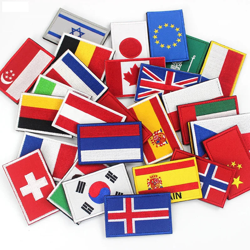 OEM-сервис принимаются на заказ вышитые патчи флаг разных стран патчи для шляпы рюкзак одежда