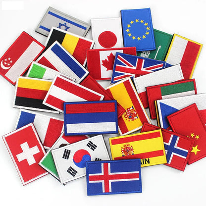 OEM-сервис принимаются на заказ вышитые патчи флаг разных стран патчи для шляпы рюкзак одежда