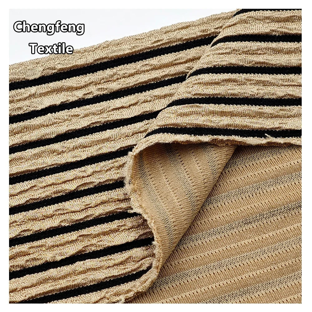 8045 # Чизиқли жаккард эластик полиэстер-спандекс трикотаж мата — аёллар ва болаларнинг кундалик кийимлари, бош кийимлар ва сувга тушиш кийимлари (купальник) учун мос материал