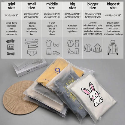 Кастом шаффоф пластик кийим-бош учун зиплок пакет — мат сиртли зипперли қопча, лого қўйиш имконияти билан