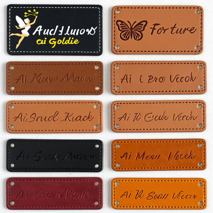 ПУ кийим чарм жинси шимлар ёрлиғи ёрлиғи бўрттирма тери ёрлиғи ёрлиғи Махсус логотипли кичик чарм ямоқ варақлари