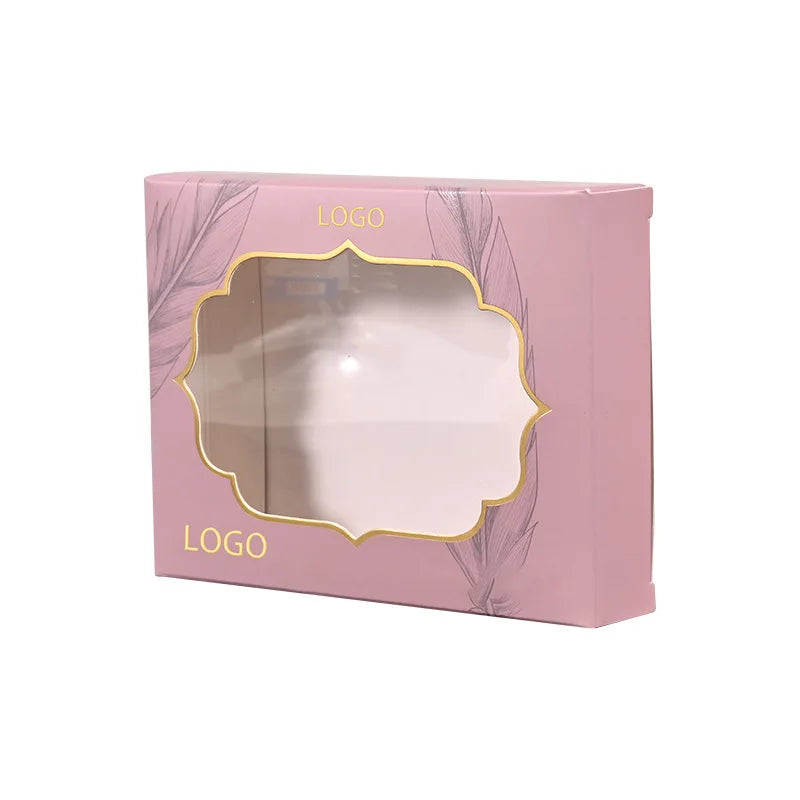 Гуандун ишлаб чиқариши, PET слайдли тортма шаклидаги крафт қоғоз қутилар — квадрат  қути, прозрачный PVC қопқоқли, ойнаси бор