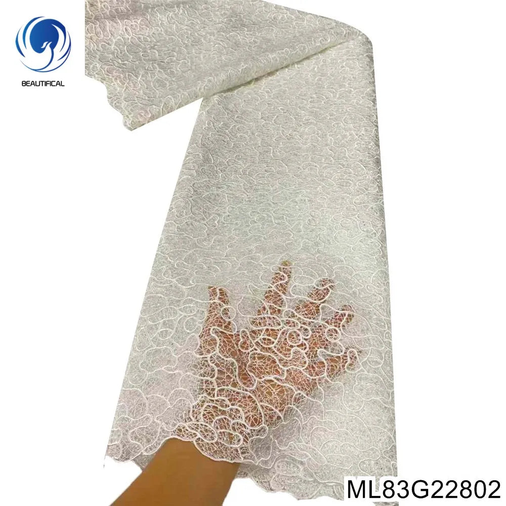 Янги келган Нигерия тўрли гипур шнурли дантелли мато аёллар либослари учун  МЛ83Г228