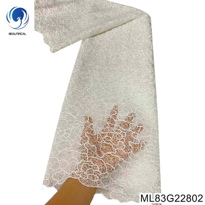 Янги келган Нигерия тўрли гипур шнурли дантелли мато аёллар либослари учун  МЛ83Г228