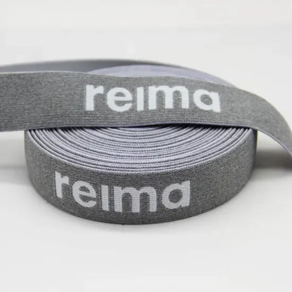 Неон рангли 100% полестер жаккардли эластик тасма логотипли, ички кийим ва кийим учун қайта ишланган эластик тасма