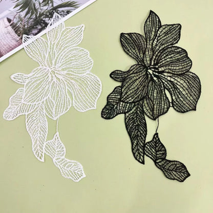 Оқ Полестер гуллар Гипур Швейтсария дантелли DIY лента безаклари