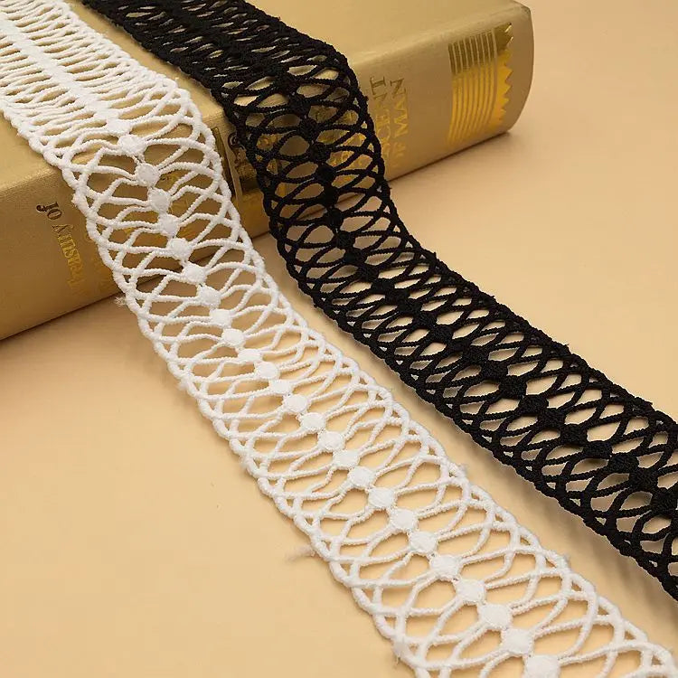 Қора оқ гипур дантелли трим Кийим учун махсус тикув дантелли трим