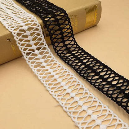 Қора оқ гипур дантелли трим Кийим учун махсус тикув дантелли трим