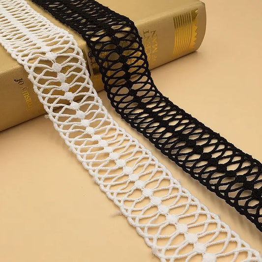 Қора оқ гипур дантелли трим Кийим учун махсус тикув дантелли трим