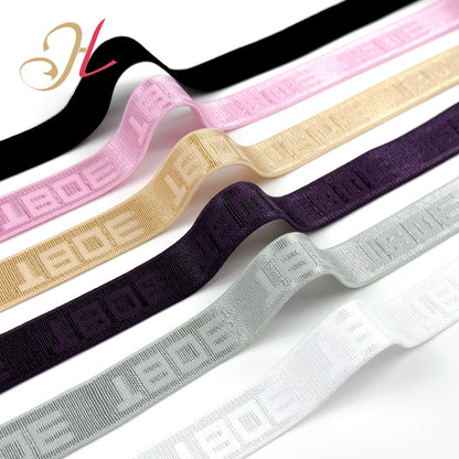 1,5 см рангли нейлон эластик белбоғли силлиқ сутен тасмаси Ялтироқ жаккардли эластик тасма