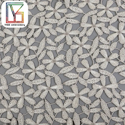 Юқори сифатли тўқима шнури тўрли гипур тўрли мато  сувда эрувчан дантелли мато кийим учун