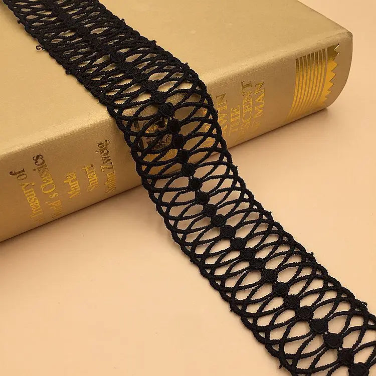 Қора оқ гипур дантелли трим Кийим учун махсус тикув дантелли трим