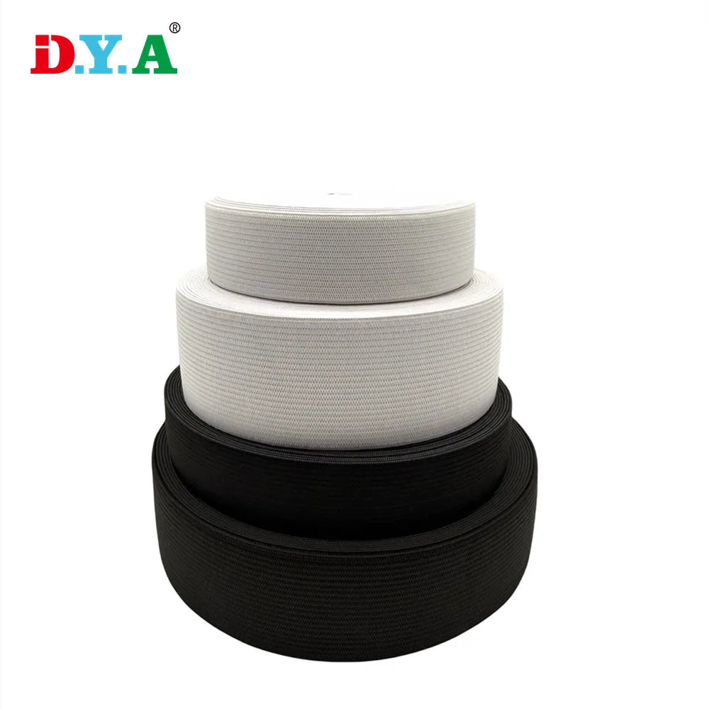 Юқори сифатли завод тўғридан-тўғри сотиладиган  6мм ~ 70мм қора оқ тикув каучук трикотаж эластик тасма эластик камар учун