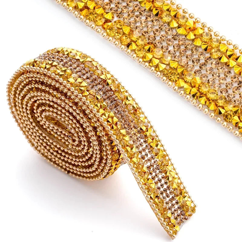 1Ярд 20мм Ҳот Фих Рҳинестоне Тримминг Ролл Глиттер Шиша Кристал Олмос Ҳот Фих тикув трими ДИЙ кийим-кечак ишлаб чиқариш учун