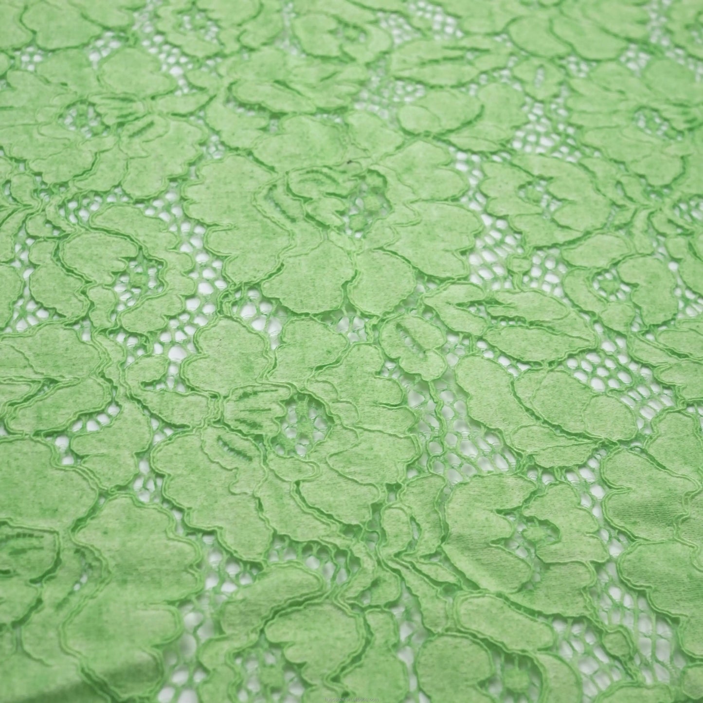 Кийим учун нейлон ва пахта гипур барглари нақшли район дантелли мато