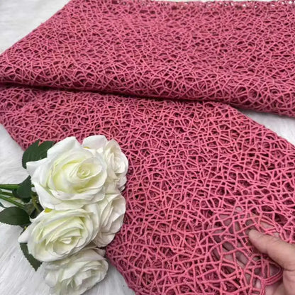 Тулли шнури гипур дантелли мато юқори сифатли лазерли ичи бўш дантелли мато тикиш учун