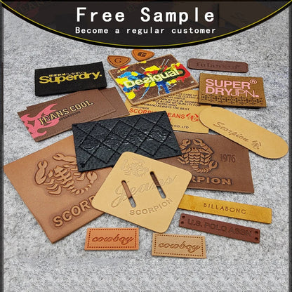 Махсус 2023 янги хусусий ЛОГО нақшли чарм ямалар юкхалта жинси шимлари ПУ ёрлиғи ва ҳақиқий чарм маркали ямоқ