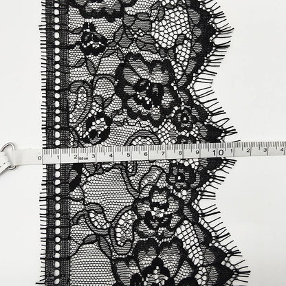 11 см қора ва оқ гипур дантелли кўйлак учун тўқилган тўрли трим нақшли дантелли трим