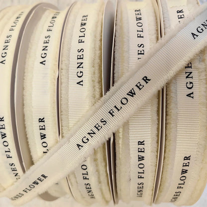 Совғаларни ўраш, совғаларни қадоқлаш, безаш учун босилган логотипли махсус 25 мм 1 дюймли органик табиий пахта лентаси