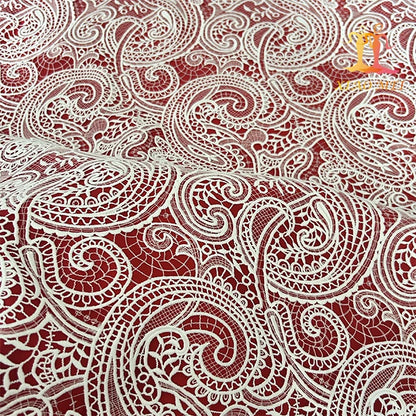 Юқори сифатли 100% Полестер Гипурли сувни ўрганувчи ажойиб кашта тикиш тўрли мато ХМ-ВЛ0163