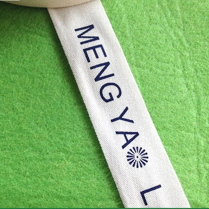 Совғаларни ўраш, совғаларни қадоқлаш, безаш учун босилган логотипли махсус 25 мм 1 дюймли органик табиий пахта лентаси