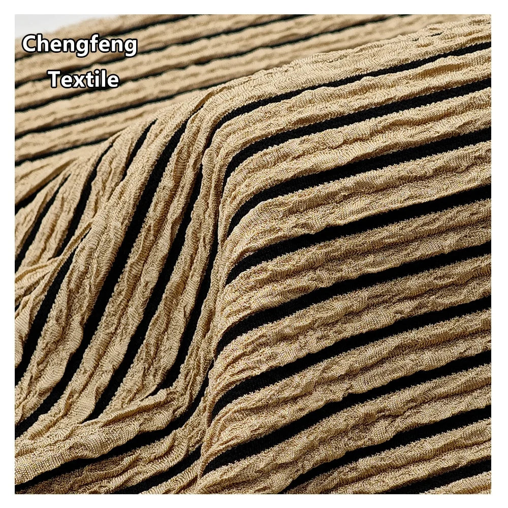 8045 # Чизиқли жаккард эластик полиэстер-спандекс трикотаж мата — аёллар ва болаларнинг кундалик кийимлари, бош кийимлар ва сувга тушиш кийимлари (купальник) учун мос материал