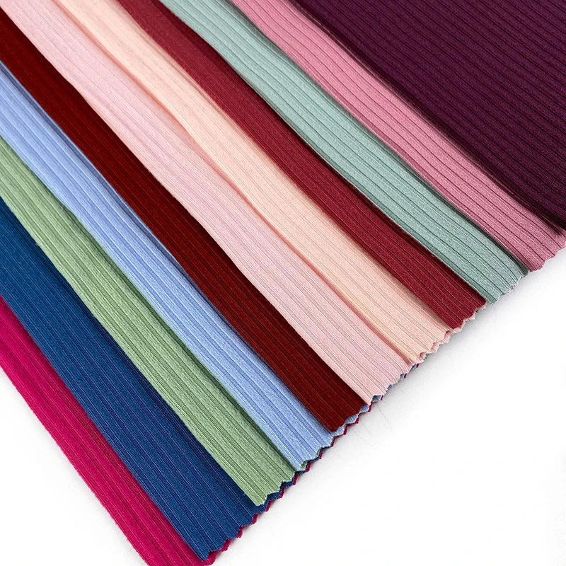 DTY матовый PD ткань Telas полиэстер 4*2 ребро сплошной трикотажный текстиль мягкий для платья