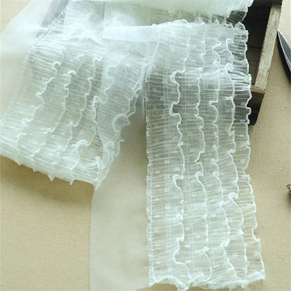 Кенг тул Беш қаватли пли-тўрли мато кашта тикиш Фринге тасма тўрли ёқа четига ўралган кўйлак Гипур тикув безаклари