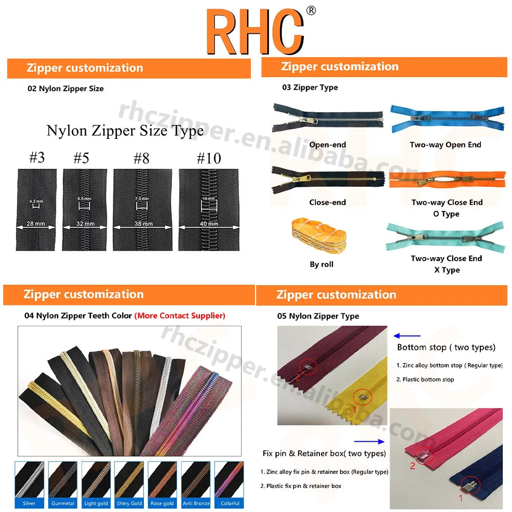 Заводдан тўғридан-тўғри етказиб бериладиган 3# нейлон замок — очиқ турдаги пластик фермур (кийим ва куртка аксессуарлари учун)