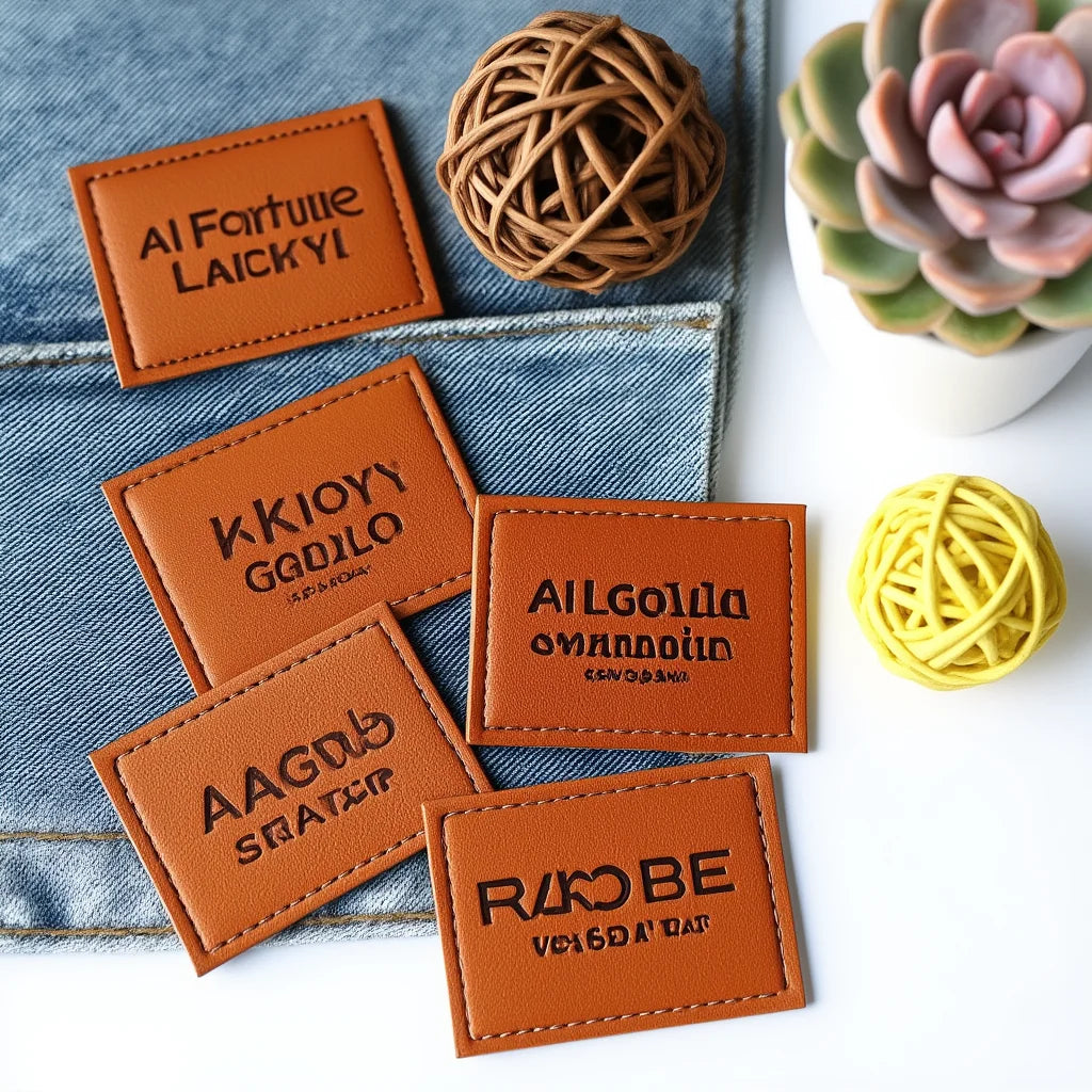 ПУ кийим чарм жинси шимлар ёрлиғи ёрлиғи бўрттирма тери ёрлиғи ёрлиғи Махсус логотипли кичик чарм ямоқ варақлари