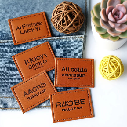 ПУ кийим чарм жинси шимлар ёрлиғи ёрлиғи бўрттирма тери ёрлиғи ёрлиғи Махсус логотипли кичик чарм ямоқ варақлари