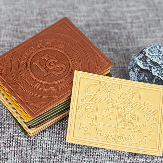 Кийим-кечак учун нақшли дизайн махсус рангли ПУ жинси тери патч