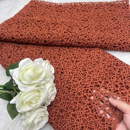 Тулли шнури гипур дантелли мато юқори сифатли лазерли ичи бўш дантелли мато тикиш учун