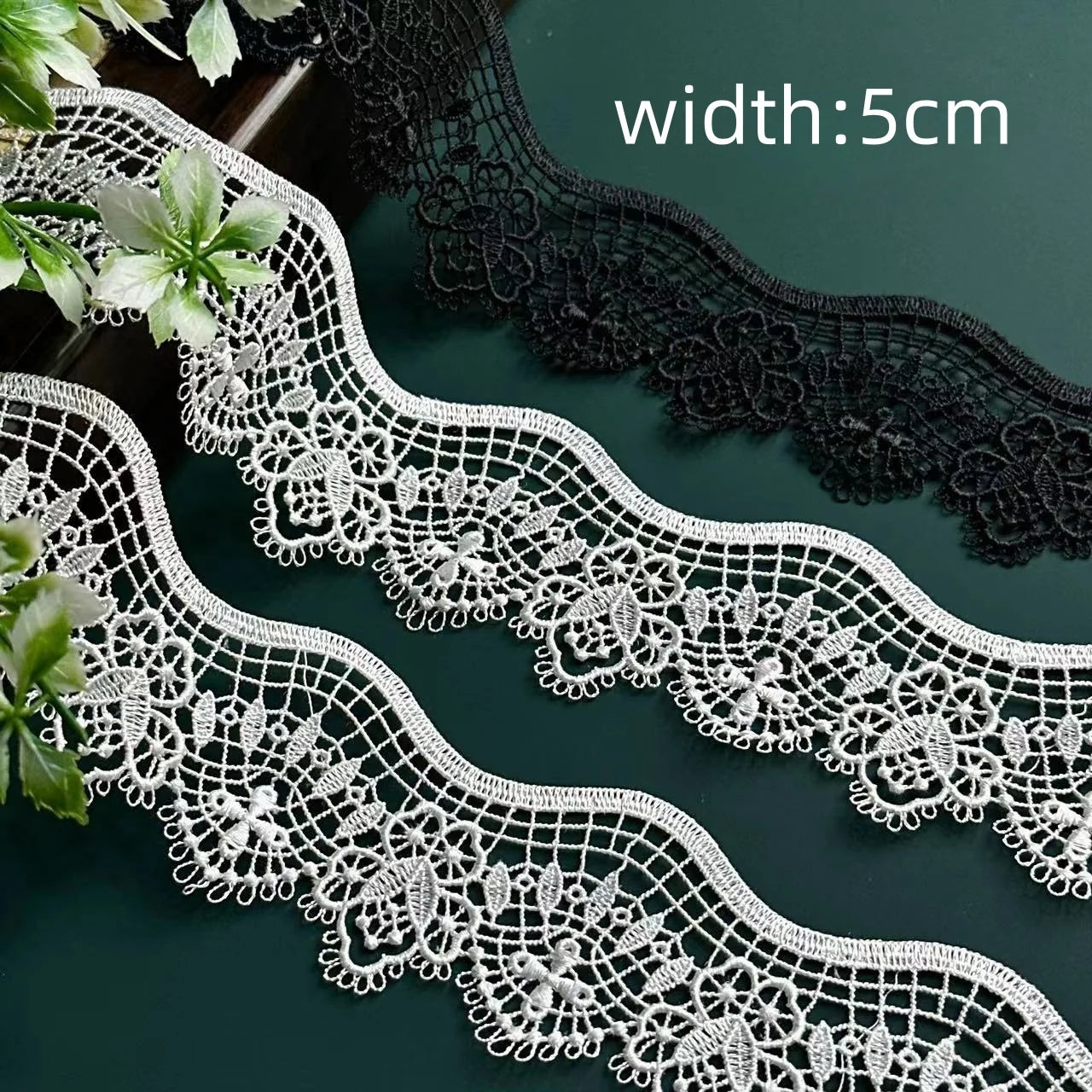 Қора дантелли трим Фабрика гипур нақшли кимёвий дантел чегараси Стол чойшаблари учун